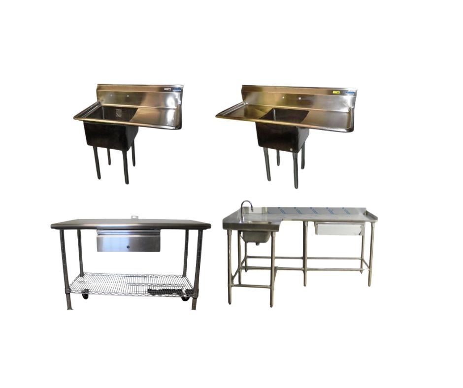 Stainless steel sinks and tables
